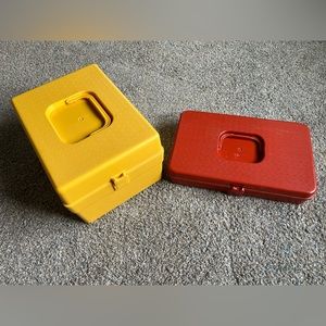 Vintage Wil-hold Wilson Gold and Orange Sewing Boxes- Set of 2 - Made in the USA